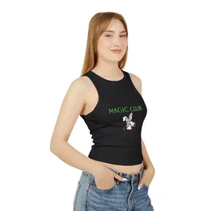 Magic Club rabbit in top hat Racer Tank Top | vintage magician graphic