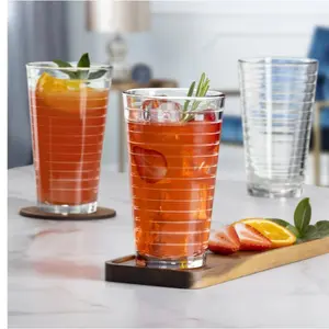 Set of 8 Gallant Drinking Glasses, 16.2 oz for Kitchen and Bar - Drinkware Classic Stylish