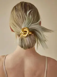 Elegant Metal Knot Design Hair Tie, Exquisite Trendy Hair Tie, Luxury Ponytail Holder, Elastic Hair Accessory, Fashionable Hair Accessories for Women & Girls