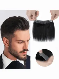 Men's Premium Human Hair Wig for Balding & Receding Hairline - Straight Hair Toupee Hairpiece, Basic Style Hairline Suitable for All Men, Ethnicities & Scalp Types