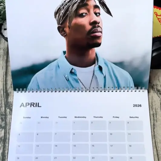 Tupac 2026 Wall Calendar, 2PAC Music Desktop Calendar 2026, Home 
