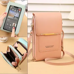 Touch screen mobile phone bag female small messenger cute small bag for mobile phones fashion key bag sports satchel