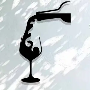 Wine Glass Pattern Unframed Wall Art, Wine Metal Wall Decor, Wall Hanging Decor for Home Living Room Bedroom Office Bar Coffee Shop, Ornaments