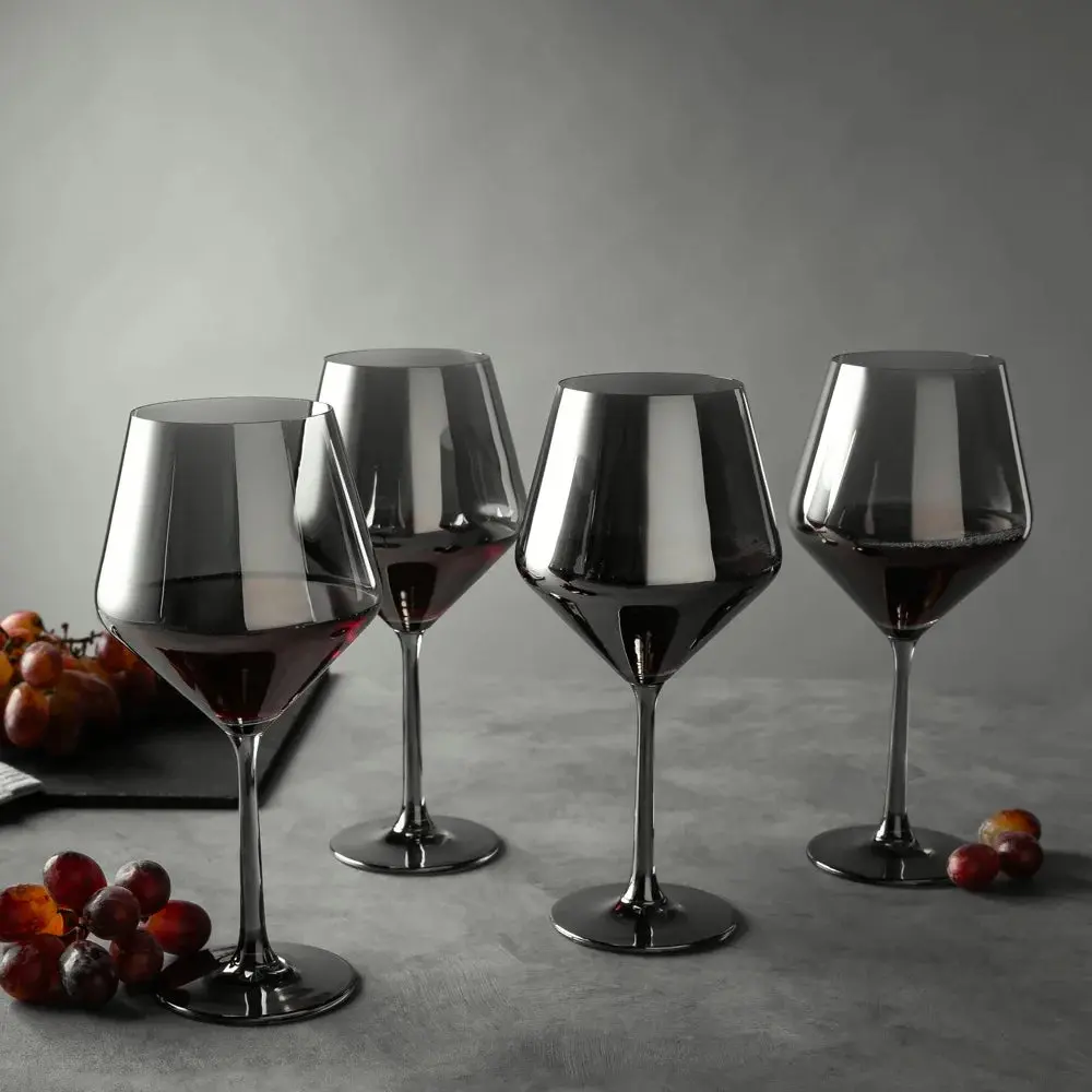 4-Pack Angled Wine Glass Set in Smoke Finish 4-Pack Angled Wine Glass Set in Smoke Finish
