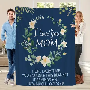 Family Element 1pc I Adore Your Mother Printed Blanket, Nap Blanket for Mom, Air Conditioning Blanket, Mother'S Day Present, Nap, Camping, Travel, Car, Office Home Decoration Ideal Holiday Gift-280GSM