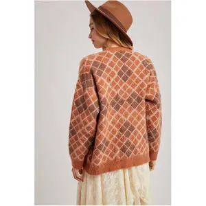 Argyle Button Cardigan