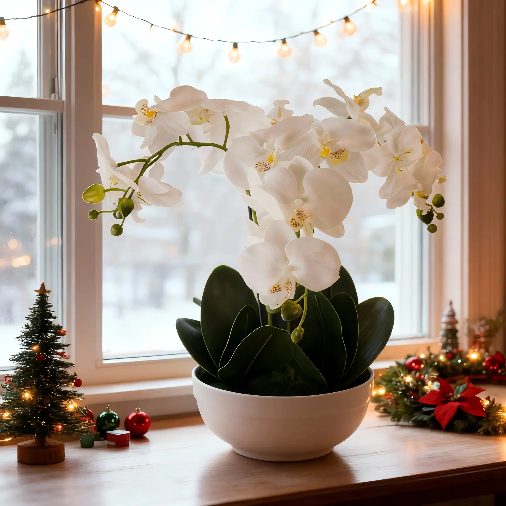 15" Pink Artificial Phalaenopsis in Plastic Woven Pot - Realistic Orchid for Office &Hotel& Home Decor, Fade-Resistant Fake Plant with Lifelike Details (Pink)