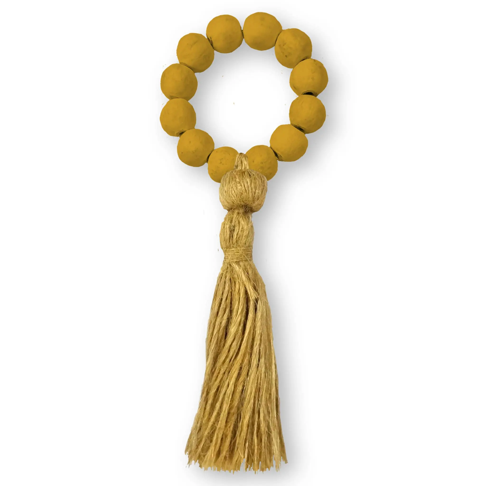 Ochre Terracotta Bead with Ochre Jute Napkin Ring