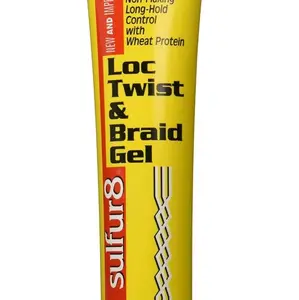 Sulfur8 Loc Twist and Braid Gel 6 oz - Wheat Protein Enriched Alcohol-Free Non-Flaking Long-Hold Control for Natural Hair and Extensions