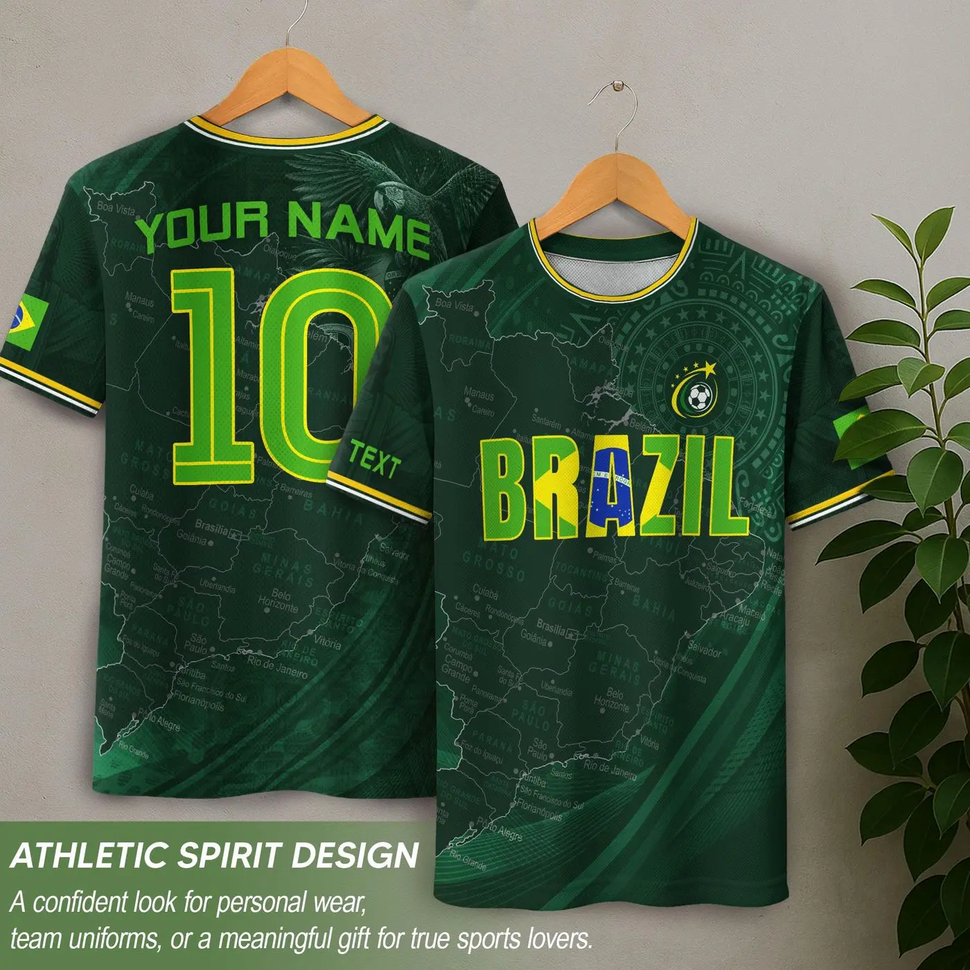 Custom Brazilian Soccer Jersey for Men Women & Kids, Personalized Brazil Soccer Jersey, Customized Brasil Soccer Shirt, Game Day Outfit