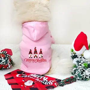 Cartoon Reindeer Print Pet Hoodie, Casual Comfortable Pet Clothes for Small Medium Dogs, Pet Costume for Christmas, Dog & Cat Clothing