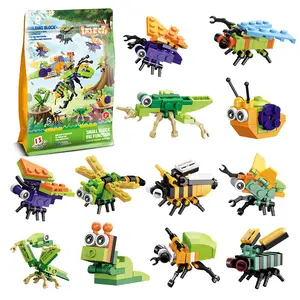 12 in 1 Creative Insect World Blocks 12-Pack Small Bricks for Kids Eco-Friendly & Easy to Assemble The child's gift Fun