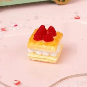 Pawtoto Mini Strawberry Cream Cookie Squishy Toy Handmade Food Grade Silicon