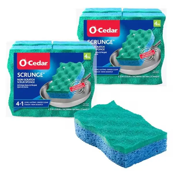 Cleaning Scrunge Sponge, Multi-Use, No-Scratch (8-Count Pack)