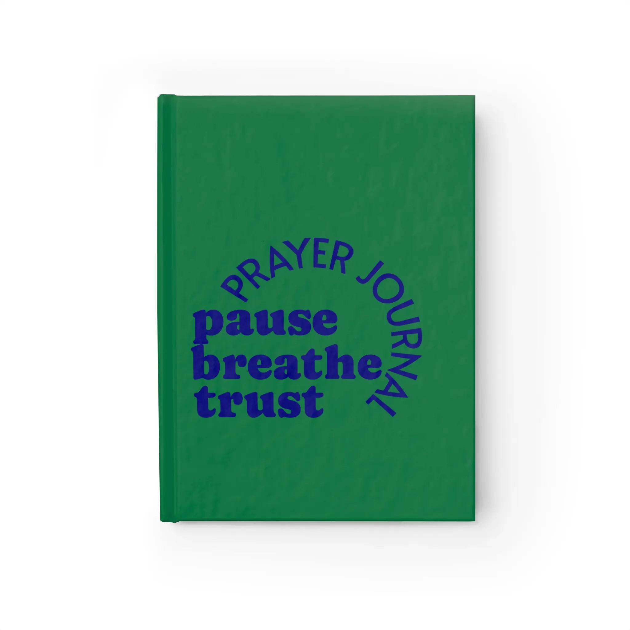 Ruled Prayer Journal Notebook - Minimalist Matte Laminated Cover, Bold "Pause-Breathe-Trust" Message, 128 Pages Compact 5"x7" Office Stationery, 64 Sheets 90 gsm Paper, Back Cover QR Code Link, Comfortable Writing Before Bed Reflection Aid, Easy To Carry