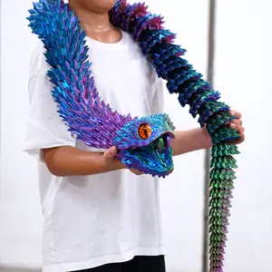79inch 3D Printed snake Model Toys Flexible Joint Animal Doll Statues Home Office Desk Decorations Holiday Surprise Gifts Decorative Fidget Figurine Collectible Figurine