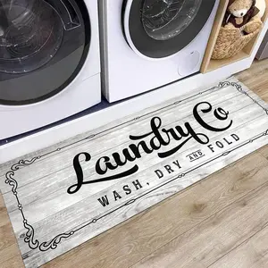 Laundry Room Rug Farmhouse Style Washable Non Slip Kitchen Mat Waterproof Runner for Entryway Mudroom