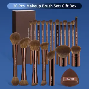 Maange 22-Piece Makeup Tool Set, Includes 20 Brushes, 1 Sponge, Storage Box, Foundation Brush, Blush Brush, Powder Brush, Eyeshadow Brush, Mascara Brush, Highlighter Brush