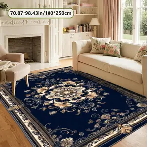 Velvet Soft Comfortable Home Rug, Persian Vintage Print Design, Ideal for Hallway Living Room Bedroom Door Mat Indoor Outdoor Holiday Decor