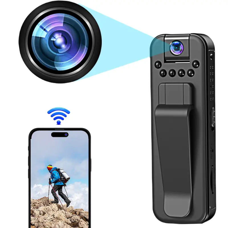 HD Body Camera, 180° Rotatable Lens, IR Night Vision, Portable Wearable Action Cam for Cycling, Hiking & Travel Vlogging, Sports Camera, Action Video Camera