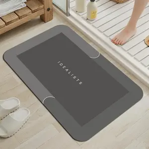 Bath Mat-Bath Mat Rug Non Slip Super Absorbent Stain Resistant Quick Dry Thin Bathroom Rug-Bath Mats for Bathroom Floor Bathtub Vanity-Bathmat Bath Rug Easy Care-17"x27" Darkgrey