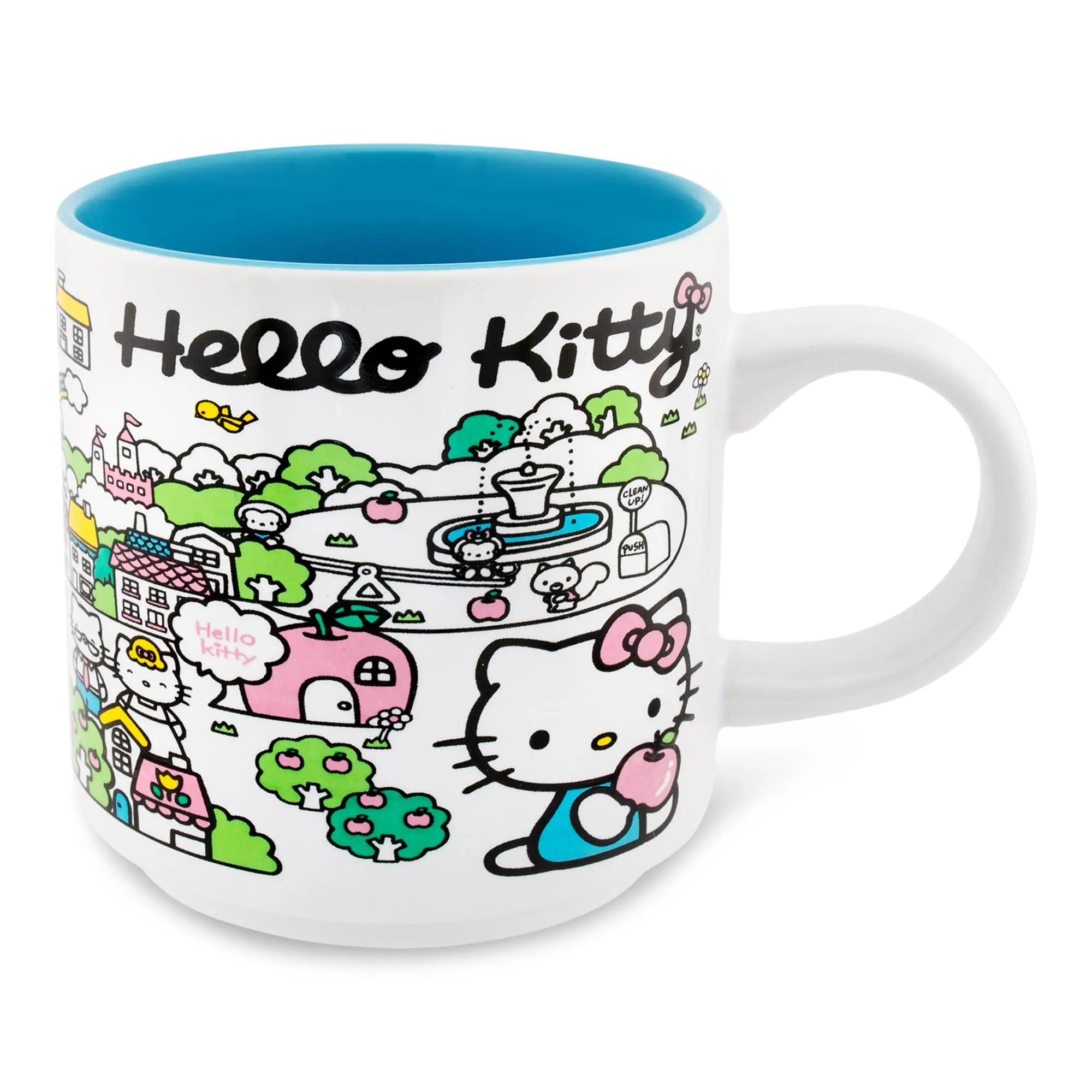 $11.99 | Sanrio Hello Kitty Pink Map Ceramic Mug | Holds 13 Ounces