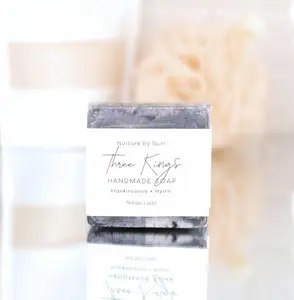Nurture by Nuri Three Kings Handmade Soap with Cocoa Butter Frankincense & Myrrh for Moisture and Richness