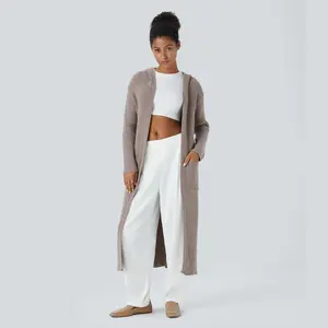 Halara Hooded Long Sleeve Pocket Longline Casual Cardigan