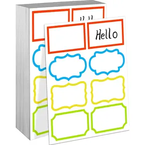 Colorful Name Tag Labels Name Stickers, 240 Plain Name Tag Label Gift Name Tags for Presents, 3 x 2 inch Name Stickers for Office, School and Home, 4 Colors (Hello My Name is) Name Tags