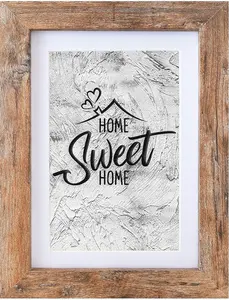 Califortree 5X7 Picture Frame - Can Display Photo 4X6 with Mat, Wood Frame with Shatterproof Plexiglass, Horizontal and Vertical Display for Wall and Tabletop, Rustic Brown