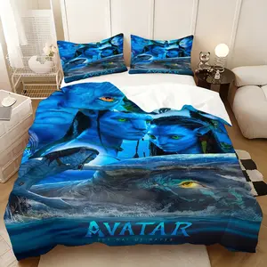 3-Piece Avatar: The Way of Water Theme Bedding Set, Stylish Trendy Unique Lightweight Soft, Soft Breathable Bedding, 1 Duvet Cover & 2 Pillowcases, Comforter Not Included, Bedroom Dorm Decor Gift, All Season