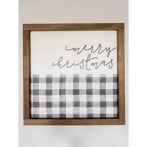Merry Christmas Plaid Sign