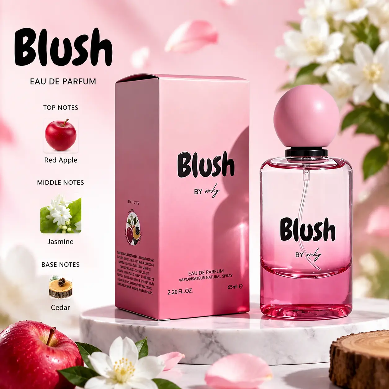 2.2 fl oz Women's Eau De Parfuma Spray, Long-Lasting Perfume, Notes Of  RedApple,Jasmine,Cedar Scents, Perfect For Dating, Daily Life, Parties, Gift Giving