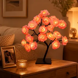 Romantic Glowing Rose Tree, USB-Powered Perfect for home decor, party ambiance lighting, birthday gifts for friends, small table lamps, bedroom and living room decoration, Valentine's Day decor.