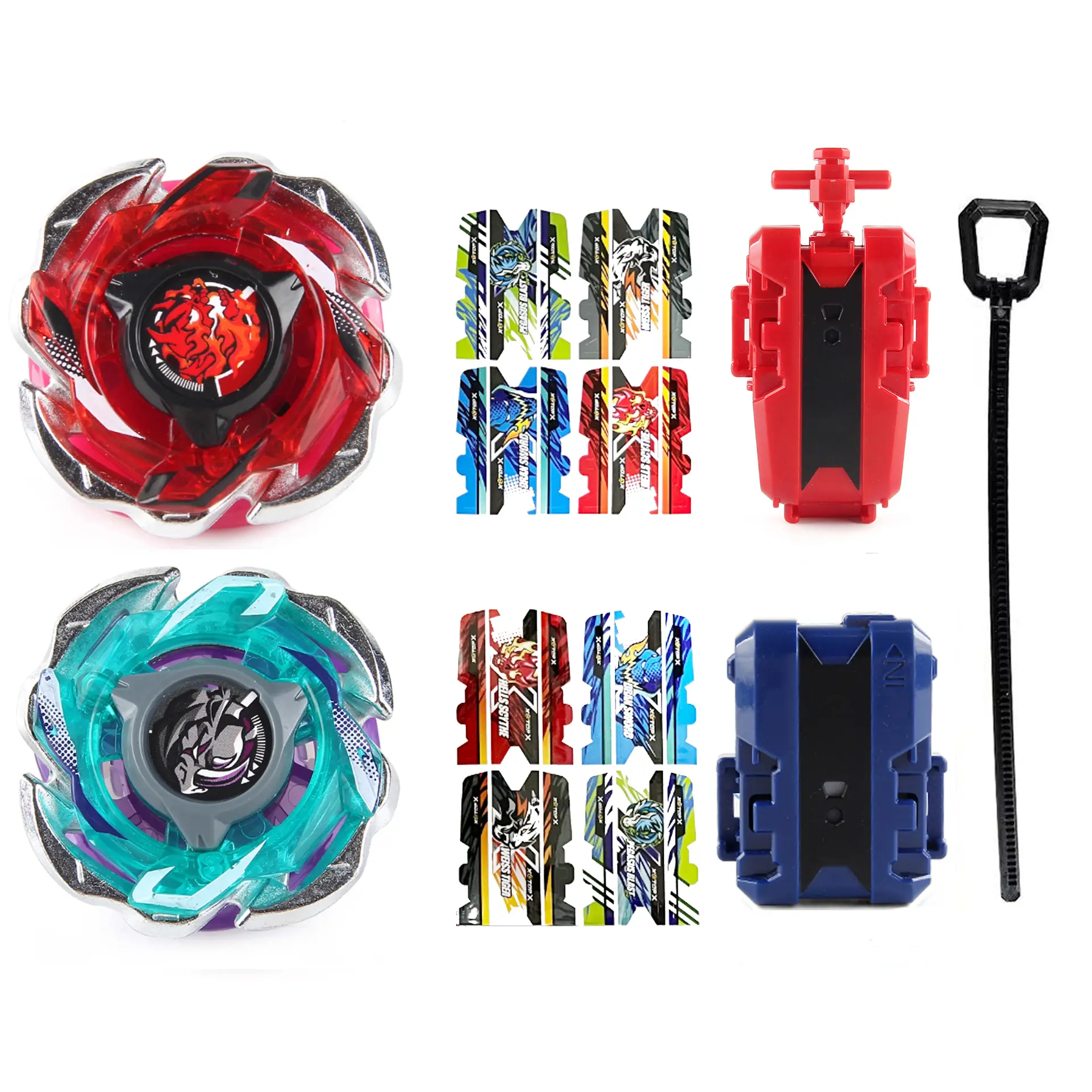 Bey Gyro Battling Top Burst Gyro Toy Set, with Gyro Launchers and Handle Combat Battling Game, Gift for Kids Children,CX05-02+CX05-01