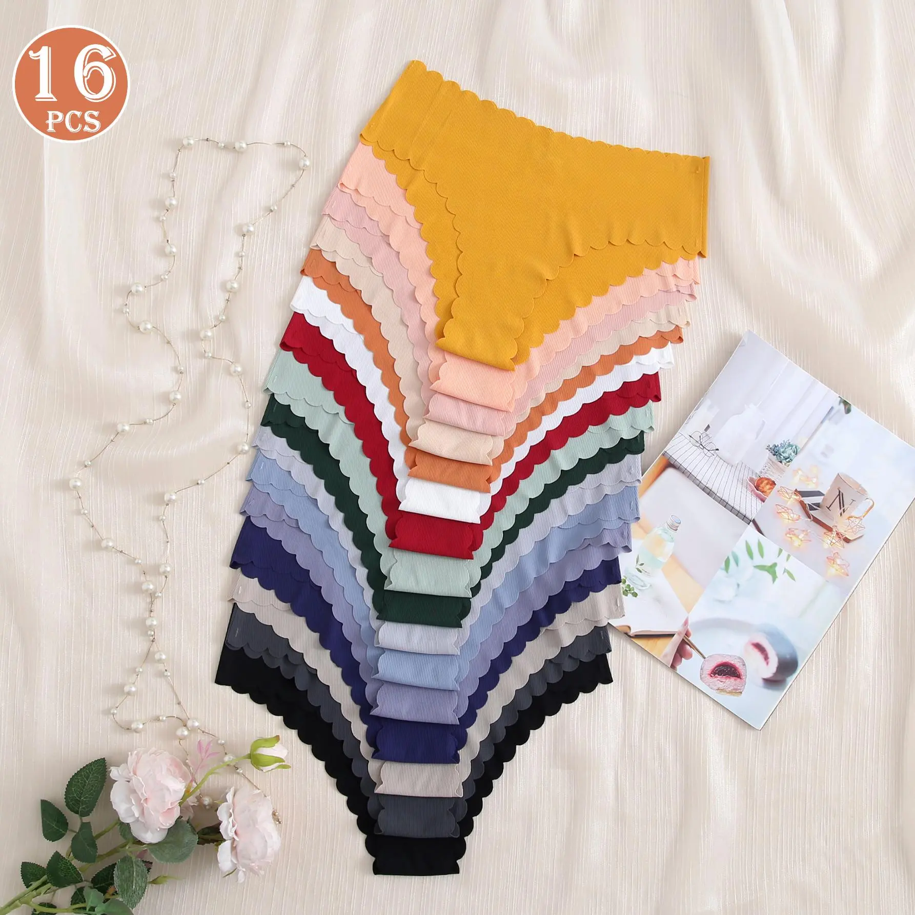 VOPINK seamless bikini underwear available in packs of 16, 25, or 32; fashionable women’s lingerie with multiple color options; smooth feel, suitable for everyday wear.