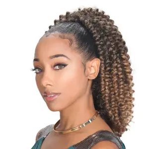 Drawstring Ponytail, Water Wave, Premium synthetic easy fittings. 18 inches
