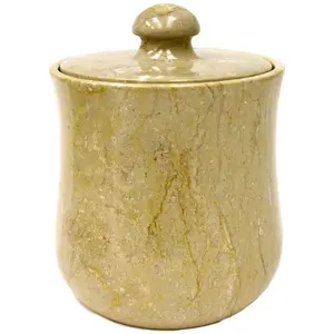 Kitchen Canisters | Sahara Beige Marble 9-Inch Modern Kitchen Canister