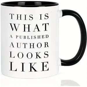 Ceramic Coffee Mug for Authors - Insulated 'This Is What A Published Author Looks Like' Novelty Cup - Hand Wash Only - Ideal Gift for Writers, Novelists, Poets, Editors - Motivational Writing Accessory for Home Use