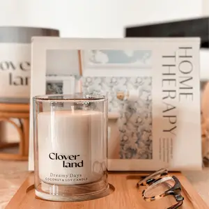 Cloverland Dreamy Days Coconut-Soy Luxury Candle 60 Hours Burn Time Lime/Mint Scent
