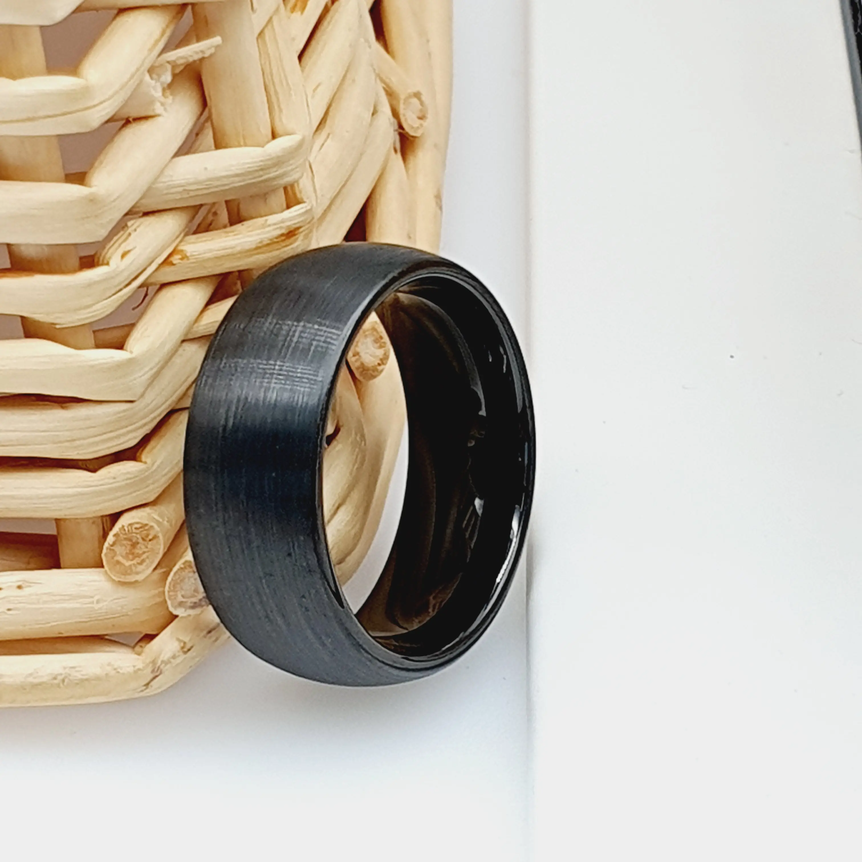Men's Black Tungsten Couple Ring for Christmas Gift - 8MM Personalized Wedding Band- Twilight Ring