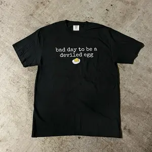 BAD DAY TO BE A DEVILED EGG TEE, thanksgiving shirt + thanksgiving vibes + thanksgiving + comfy colors + extra large + holiday + gifts + thanksgiving shirts + thanksgiving shirt for gift + fall + unisex + men’s + woman’s + kids + funny shirt + holiday tee