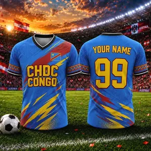 DR Congo Soccer Jersey Custom Name Number, Congo Football Shirt, Personalized Fan Jersey, Democratic Republic of Congo Gift AIL