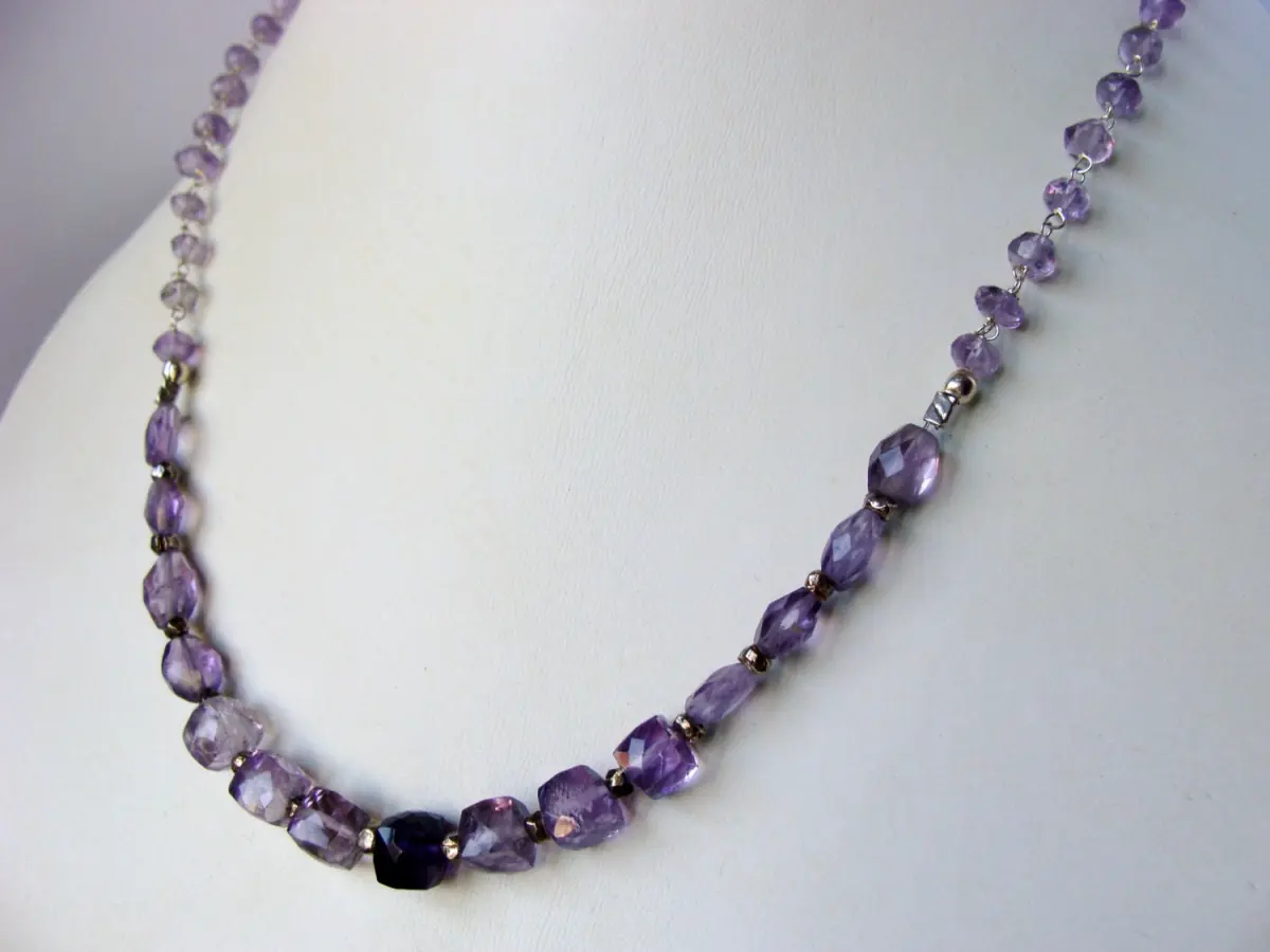 Amethyst 925 Sterling Silver Necklace · Purple Gemstone · February Birthstone Jewelry · Gift for Her