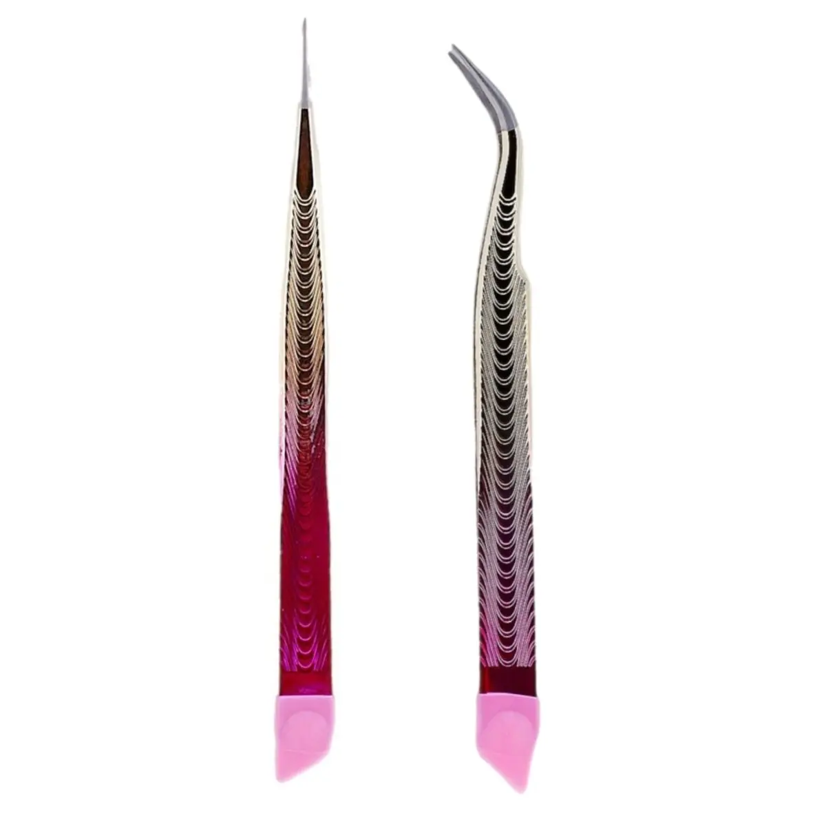 Tweezers Shiny Pink & Gold - 2PK