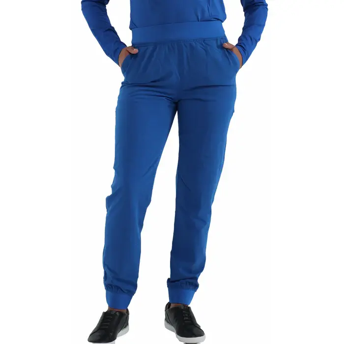 BANU Women's Healthcare Relaxed-Fit Jogger Scrub Pants, Modern-Fit Activewear with Pockets, 4-Way Stretch, Elastic Yoga Waistband, Sporty Chic Design, Workout, No, Long Pants, Ankle, Multiple Pockets, Full Ankle Cuffs, Workout Wear