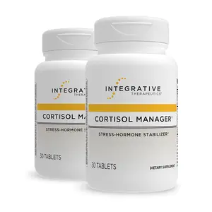Integrative Therapeutics Cortisol Manager - 30 Tablets - Ashwagandha & L-Theanine - Stress Hormone Stabilizer - Supports Relaxation & Calm - Mood & Sleep - Cortisol Reducer