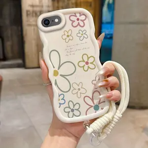 1 Piece Spring flowers Stylish 16E Flexible Phone Case Cover Phone Accessory Suitable For iPhone 16E With Anti-Fingerprint And Lanyard Ideal For Workshop