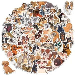 100 cute realistic puppy stickers: Teddy, Poodle, Corgi, Border Collie, Golden Retriever, no duplicates
