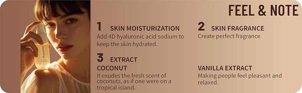 Coconut Vanilla Body Spray | Paraben-Free & Phthalate-Free | Long-Lasting Fresh Fragrance | coconut body spray | vanilla coconut perfumes for women, 3.38 fl oz (100ml)